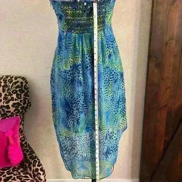 Jessica Simpson Blue and Green High Low Dress - Picture 6 of 12